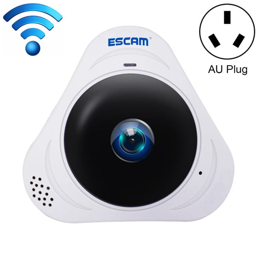 ESCAM Q8 960P 360 Degrees Fisheye Lens 1.3MP WiFi IP Camera, Support Motion Detection / Night Vision, IR Distance: 5-10m, AU Plug(White) - Security by ESCAM | Online Shopping UK | buy2fix
