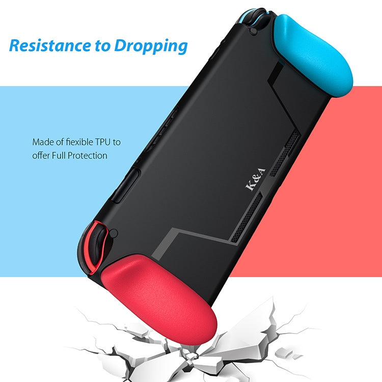 TPU Shell Handle Grip with Game Card Slot Anti-Shock Cover Silicone Case for Nintendo Switch, with Logo - Cases by buy2fix | Online Shopping UK | buy2fix