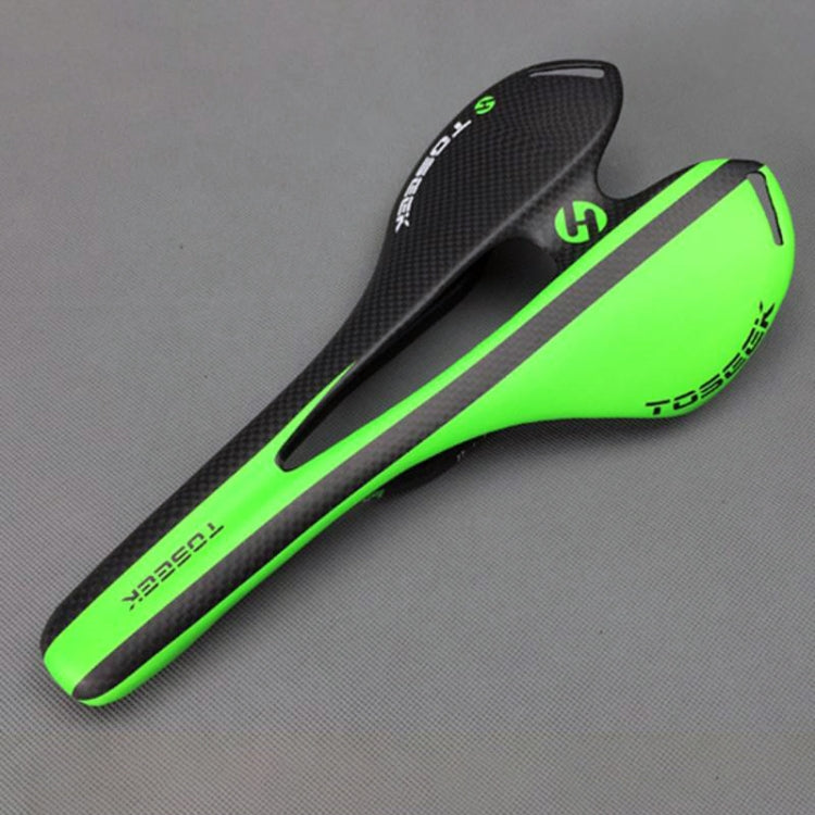 TOSEEK Road Bike Carbon Fiber Seat Bicycle Hollow Seat Saddle, 3K Texture + Extinction(Green) - Outdoor & Sports by TOSEEK | Online Shopping UK | buy2fix