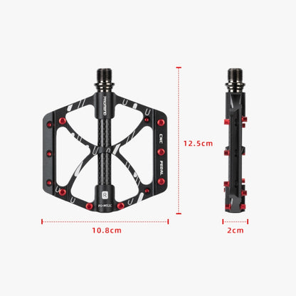 PROMEND PD-M52C 1 Pair Bicycle Aluminum Alloy + Carbon Fiber Tube Bearing Pedals (Titanium Color) - Outdoor & Sports by PROMEND | Online Shopping UK | buy2fix