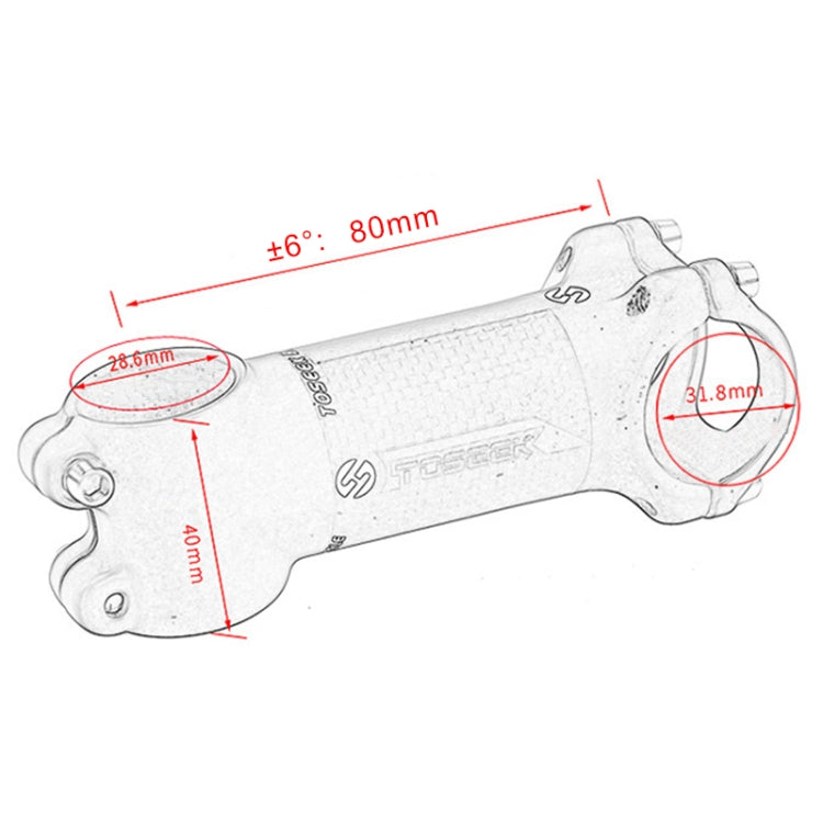 TOSEEK Road Mountain Bike Ultra-light Handlebar Stem Riser Faucet, Size: 6 Degree, 80mm (Matte) - Bicycle Grips by TOSEEK | Online Shopping UK | buy2fix