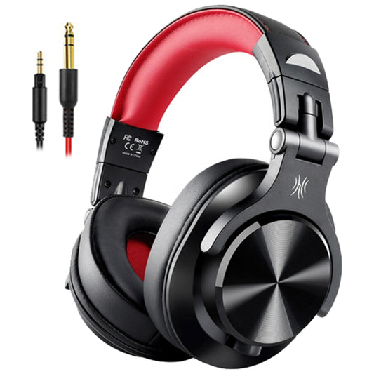 OneOdio A71 Head-mounted Noise Reduction Wired Headphone with Microphone (Black Red) - Multimedia Headset by OneOdio | Online Shopping UK | buy2fix
