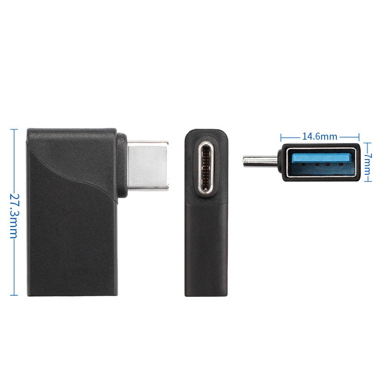 Type-C / USB-C to USB 3.0 Elbow Head Design AF Adapter - Type-C Adapter by buy2fix | Online Shopping UK | buy2fix