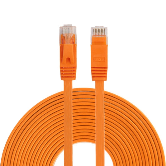 10m CAT6 Ultra-thin Flat Ethernet Network LAN Cable, Patch Lead RJ45 (Orange) - Lan Cable and Tools by buy2fix | Online Shopping UK | buy2fix