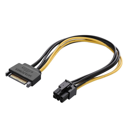 20cm SATA 15 Pin to 6 Pin PCI Express Graphics Video Card Sata Power Cable - Power Supply by buy2fix | Online Shopping UK | buy2fix