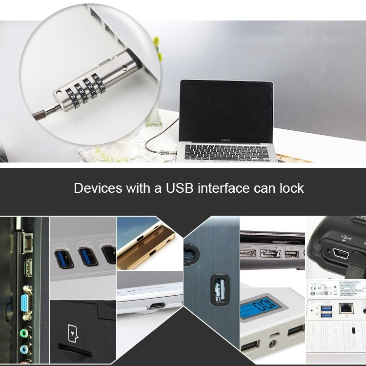 Universal USB Interface Laptop Security Lock - Gadget by buy2fix | Online Shopping UK | buy2fix