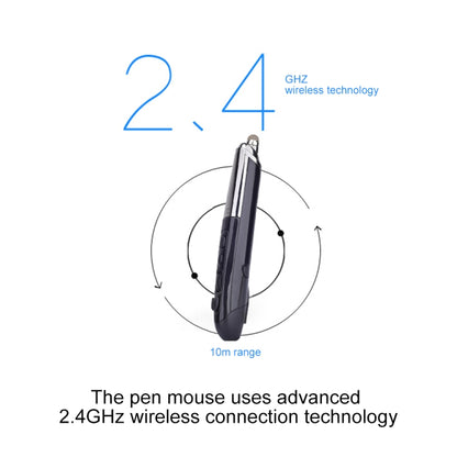 PR-08 6-keys Smart Wireless Optical Mouse with Stylus Pen & Laser Function (Black) - Computer & Networking by buy2fix | Online Shopping UK | buy2fix