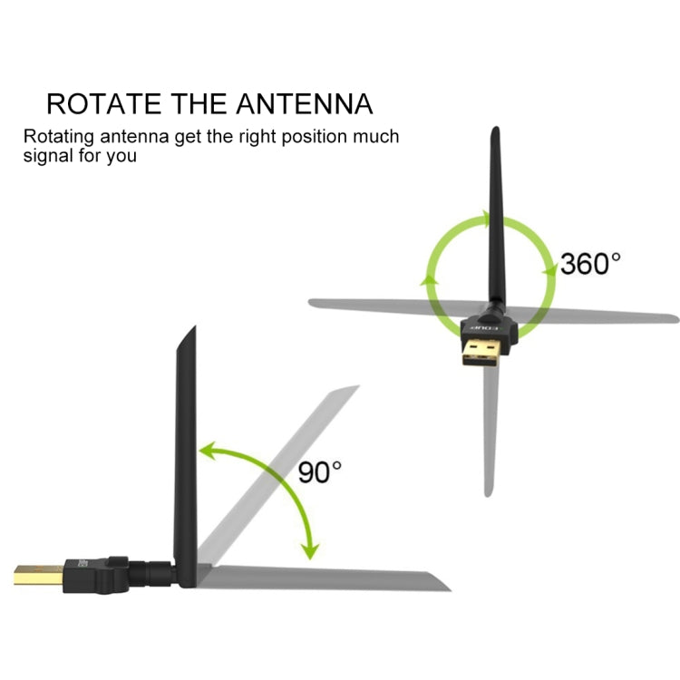 EDUP EP-AC1669 AC1300Mbps 2.4GHz & 5.8GHz Dual Band USB WiFi Adapter External Network Card with 2dbi Antenna -  by EDUP | Online Shopping UK | buy2fix