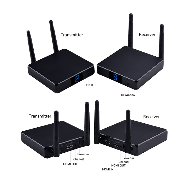 Measy FHD686-2 Full HD 1080P 3D 2.4GHz / 5.8GHz Wireless HD Multimedia Interface Extender 1 Transmitter + 2 Receiver, Transmission Distance: 200m(UK Plug) - Set Top Box & Accessories by Measy | Online Shopping UK | buy2fix