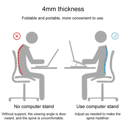 Portable Adjustable Laptop Stand Desktop Lifting Height Increase Rack Folding Heat Dissipation Holder, Style: Ordinary(Grey) - Computer & Networking by buy2fix | Online Shopping UK | buy2fix