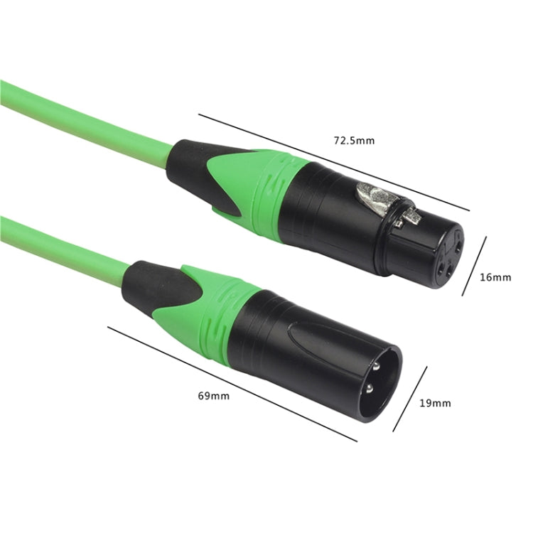 XRL Male to Female Microphone Mixer Audio Cable, Length: 5m (Green) - Consumer Electronics by buy2fix | Online Shopping UK | buy2fix