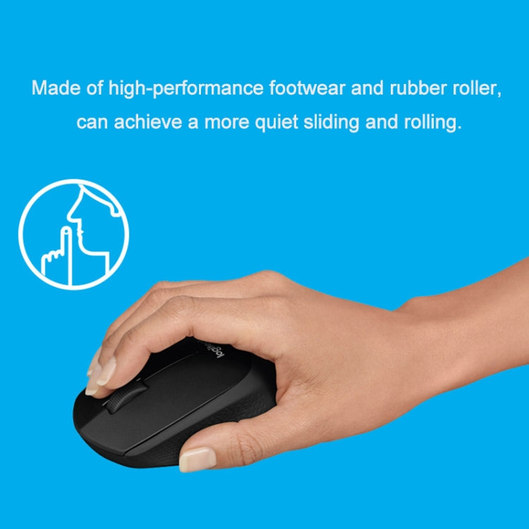 Logitech M330 Wireless Optical Mute Mouse with Micro USB Receiver (Blue) - Wireless Mice by Logitech | Online Shopping UK | buy2fix