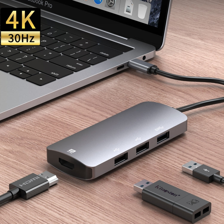 UC912 4 in 1 4K 30Hz USB 3.0 + 2 x USB 2.0 to USB-C / Type-C Multifunctional HUB Adapter - Computer & Networking by buy2fix | Online Shopping UK | buy2fix