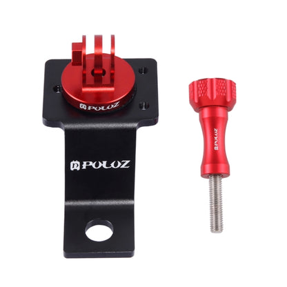 PULUZ Aluminum Alloy Motorcycle Fixed Holder Mount with Tripod Adapter & Screw for GoPro, Insta360, DJI and Other Action Cameras(Red) - Holder by PULUZ | Online Shopping UK | buy2fix