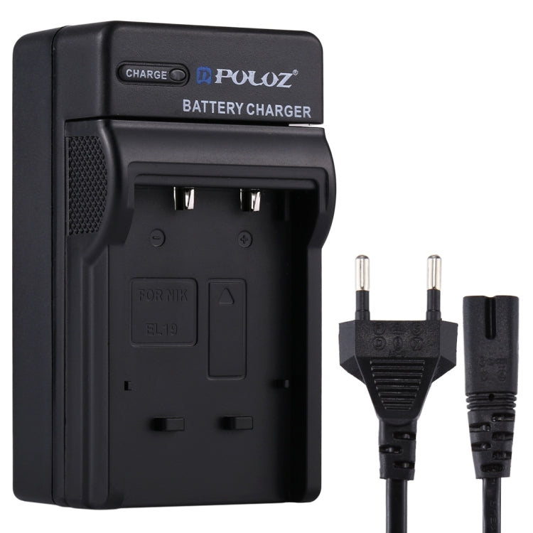 PULUZ EU Plug Battery Charger with Cable for Nikon EN-EL19 Battery - Battery Wall Charger by PULUZ | Online Shopping UK | buy2fix