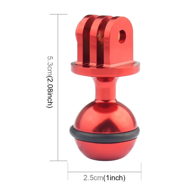 PULUZ  CNC Aluminum Ball Head Adapter Mount for GoPro Hero11 Black / HERO10 Black /9 Black /8 Black /7 /6 /5 /5 Session /4 Session /4 /3+ /3 /2 /1, DJI Osmo Action and Other Action Cameras, Diameter: 2.5cm(Red) - DJI & GoPro Accessories by PULUZ | Online Shopping UK | buy2fix