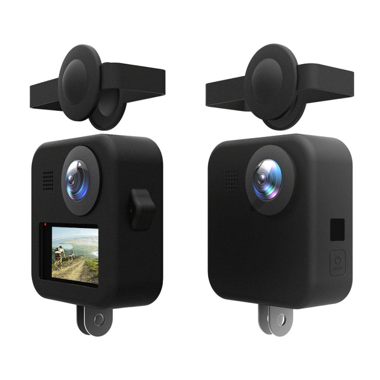PULUZ for GoPro Max Dual Lens Caps Case + Body Silicone Protective Case(Black) - DJI & GoPro Accessories by PULUZ | Online Shopping UK | buy2fix