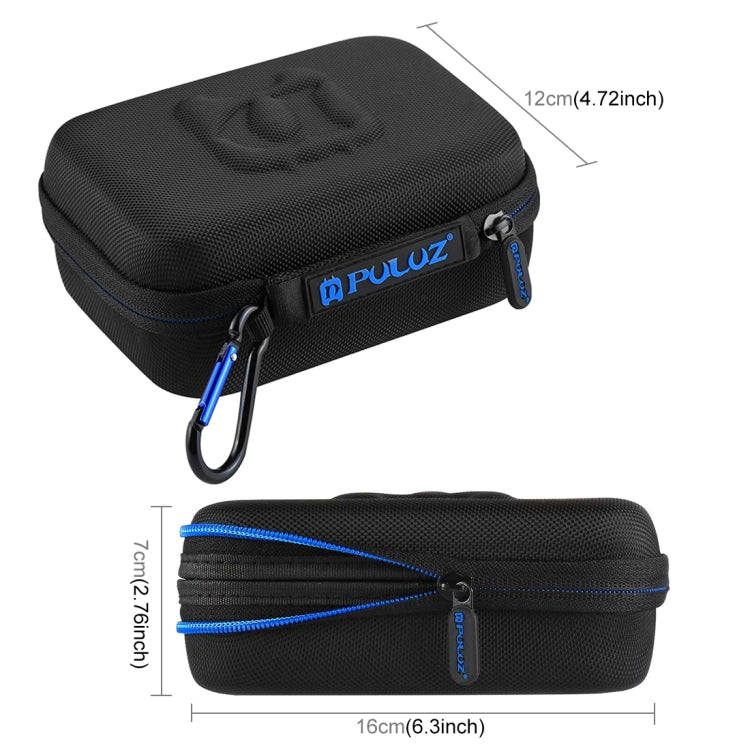 PULUZ Waterproof Carrying and Travel Case for GoPro, DJI Osmo Action and other Sport Cameras Accessories, Small Size: 16cm x 12cm x 7cm(Black) - DJI & GoPro Accessories by PULUZ | Online Shopping UK | buy2fix