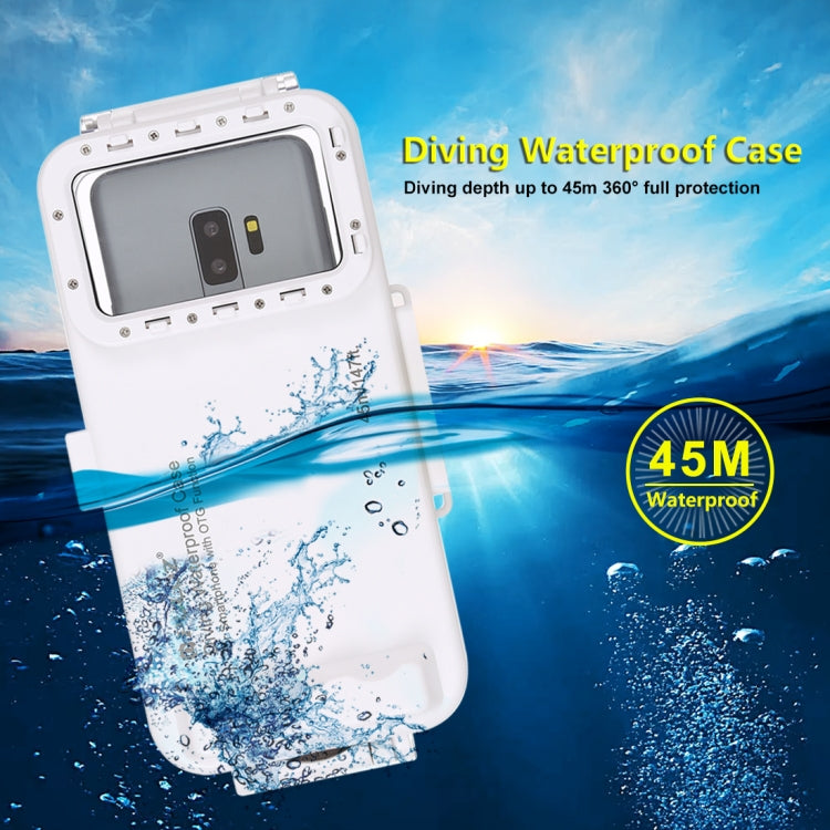 PULUZ 45m/147ft Waterproof Diving Case Photo Video Taking Underwater Housing Cover for iPhone 16 / 16 Pro / 15 / 15 Pro, Galaxy, Huawei, Xiaomi, Google Android OTG Smartphones with Type-C Port(White) - Galaxy S22+ 5G Cases by PULUZ | Online Shopping UK | buy2fix