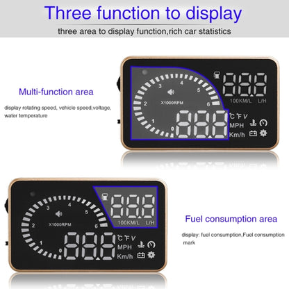 X6 3.5 inch Car OBDII / EUOBD HUD Vehicle-mounted Head Up Display Security System, Support Speed & Water Temperature & Speed Alarm & Fuel Consumption & Battery Voltage, etc. - Head Up Display System by buy2fix | Online Shopping UK | buy2fix