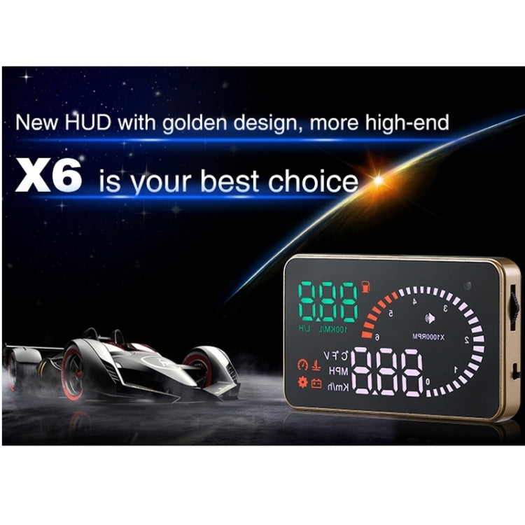 X6 3.5 inch Car OBDII / EUOBD HUD Vehicle-mounted Head Up Display Security System, Support Speed & Water Temperature & Speed Alarm & Fuel Consumption & Battery Voltage, etc. - Head Up Display System by buy2fix | Online Shopping UK | buy2fix