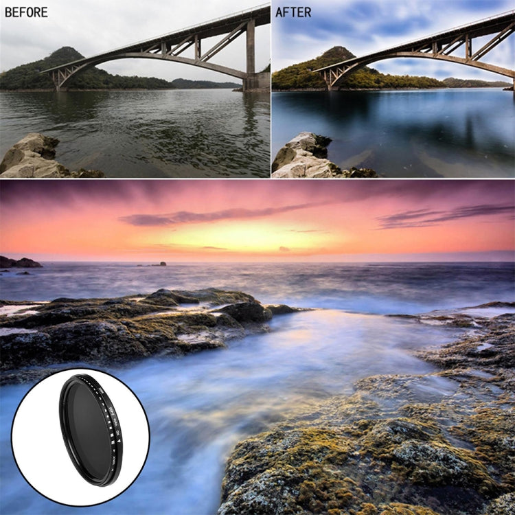 77mm ND Fader Neutral Density Adjustable Variable Filter ND 2 to ND 400 Filter(Black) - Camera Accessories by buy2fix | Online Shopping UK | buy2fix