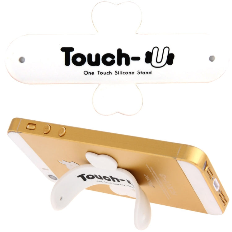 100 PCS Touch-u One Touch Universal Silicone Stand Holder(White) - Desktop Holder by buy2fix | Online Shopping UK | buy2fix