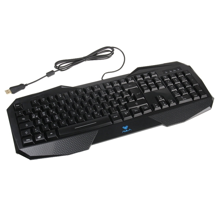 Aula Killing Soul Behead Series Wired USB Silent / Non-slip QWERTZ Keyboard with Blu-ray Backlight + 500-1000Hz Return Rate 7D Game Mouse Combo Kit, German Language Keys -  by AULA | Online Shopping UK | buy2fix