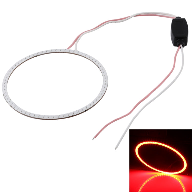 90mm 5W 180LM Angel Eyes Circles Car Headlight COB LED Lights for Vehicles, DC 12-24V (Red Light) - Eagle Eye Lamps by buy2fix | Online Shopping UK | buy2fix