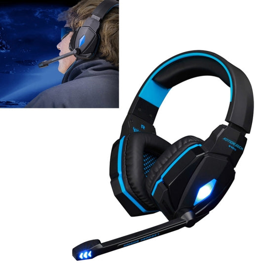 EACH G4000 Stereo Gaming Headset with Mic Volume Control & LED Light for Computer, Cable Length: 2.2m(Blue) - Multimedia Headset by KOTION EACH | Online Shopping UK | buy2fix