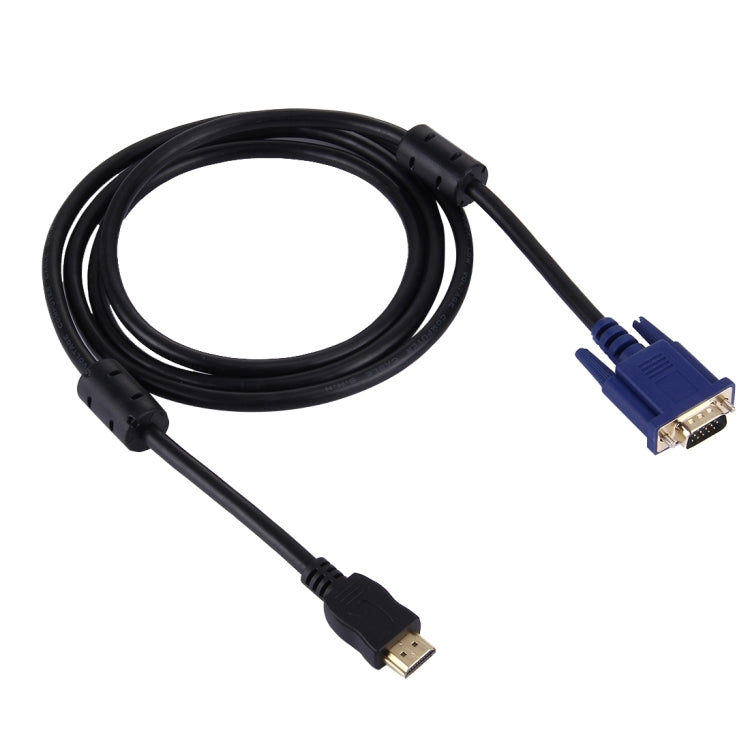 1.8m HDMI Male to VGA Male 15PIN Video Cable(Black) - Cable by buy2fix | Online Shopping UK | buy2fix