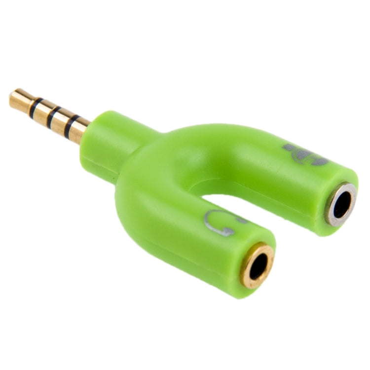 3.5mm Stereo Male to 3.5mm Headphone & Mic Female Splitter Adapter(Green) - Computer & Networking by buy2fix | Online Shopping UK | buy2fix
