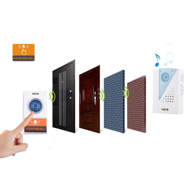 VOYE V001A Home Music Remote Control Wireless Doorbell with 38 Polyphony Sounds - Security by VOYE | Online Shopping UK | buy2fix