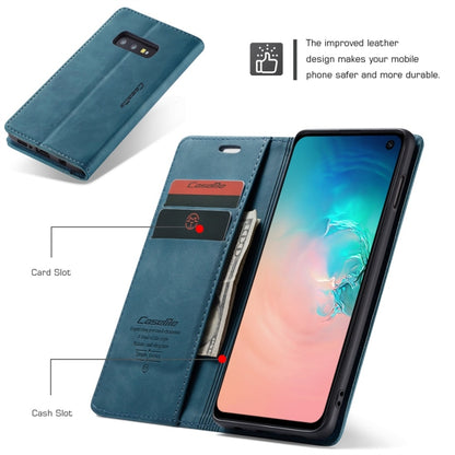 CaseMe-013 Multifunctional Retro Frosted Horizontal Flip Leather Case for Galaxy S10 E, with Card Slot & Holder & Wallet (Blue) - Galaxy Phone Cases by CaseMe | Online Shopping UK | buy2fix