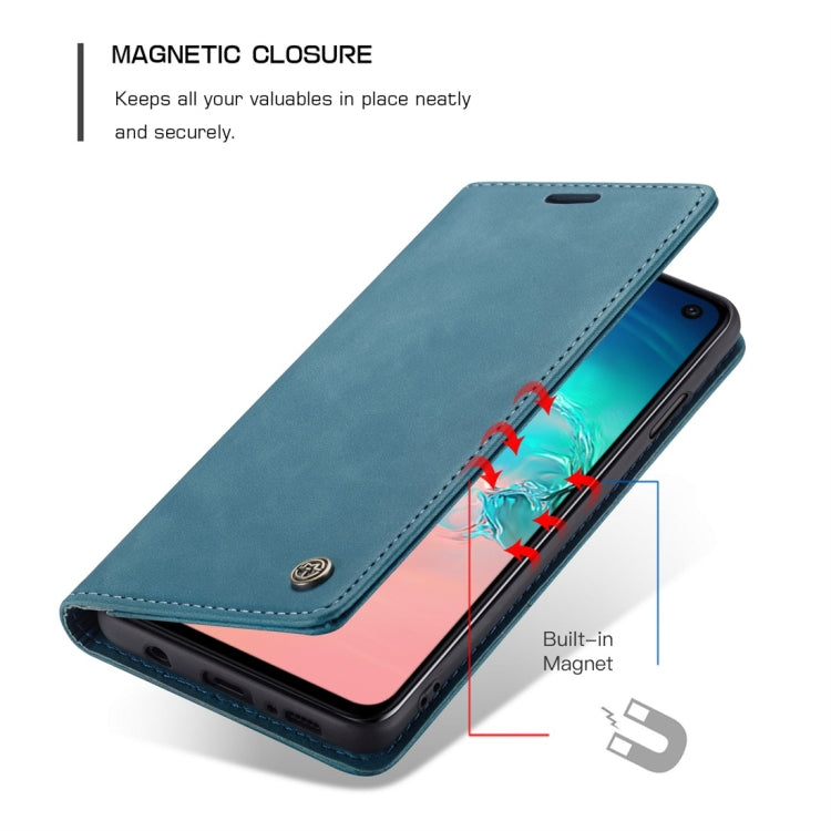 CaseMe-013 Multifunctional Retro Frosted Horizontal Flip Leather Case for Galaxy S10 E, with Card Slot & Holder & Wallet (Blue) - Galaxy Phone Cases by CaseMe | Online Shopping UK | buy2fix