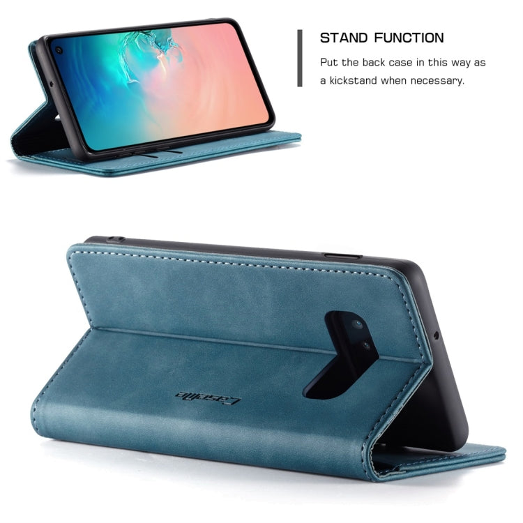 CaseMe-013 Multifunctional Retro Frosted Horizontal Flip Leather Case for Galaxy S10 E, with Card Slot & Holder & Wallet (Blue) - Galaxy Phone Cases by CaseMe | Online Shopping UK | buy2fix