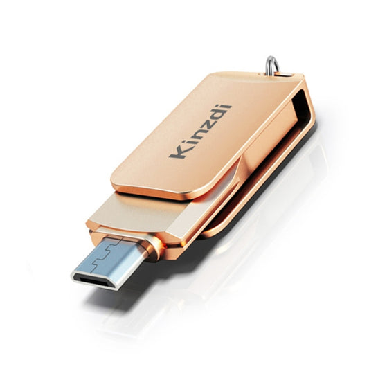 Kinzdi 128GB USB + Type-C Interface Metal Twister Flash Disk V8 (Rose Gold) - USB Flash Drives by Kinzdi | Online Shopping UK | buy2fix