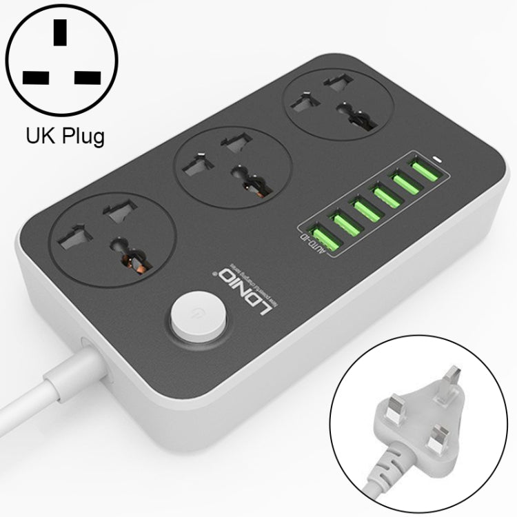 LDNIO SC3604 6 x USB Ports Multi-function Travel Home Office Socket, Cable Length: 2m, UK Plug - Extension Socket by LDNIO | Online Shopping UK | buy2fix