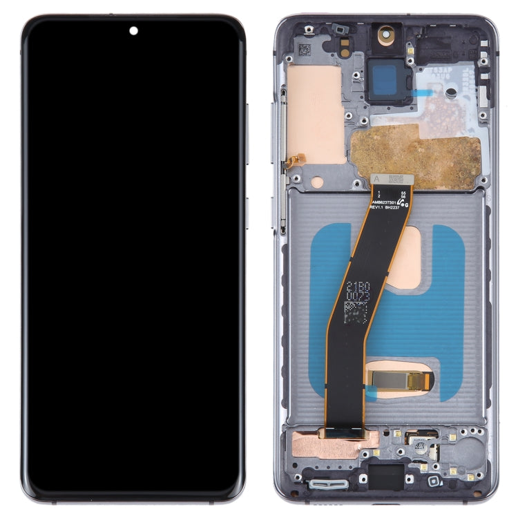 OLED Material LCD Screen for Samsung Galaxy S20 SM-G980 Digitizer Full Assembly With Frame(Black) - Repair & Spare Parts by buy2fix | Online Shopping UK | buy2fix