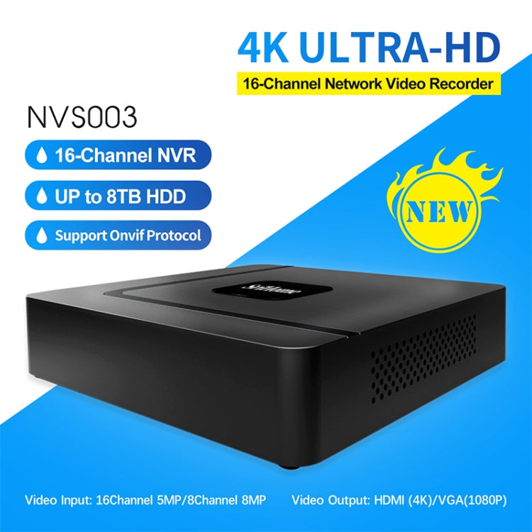 SriHome NVS003 4K Ultra HD 16 Channel Network Video Recorder, EU Plug - Security by SriHome | Online Shopping UK | buy2fix