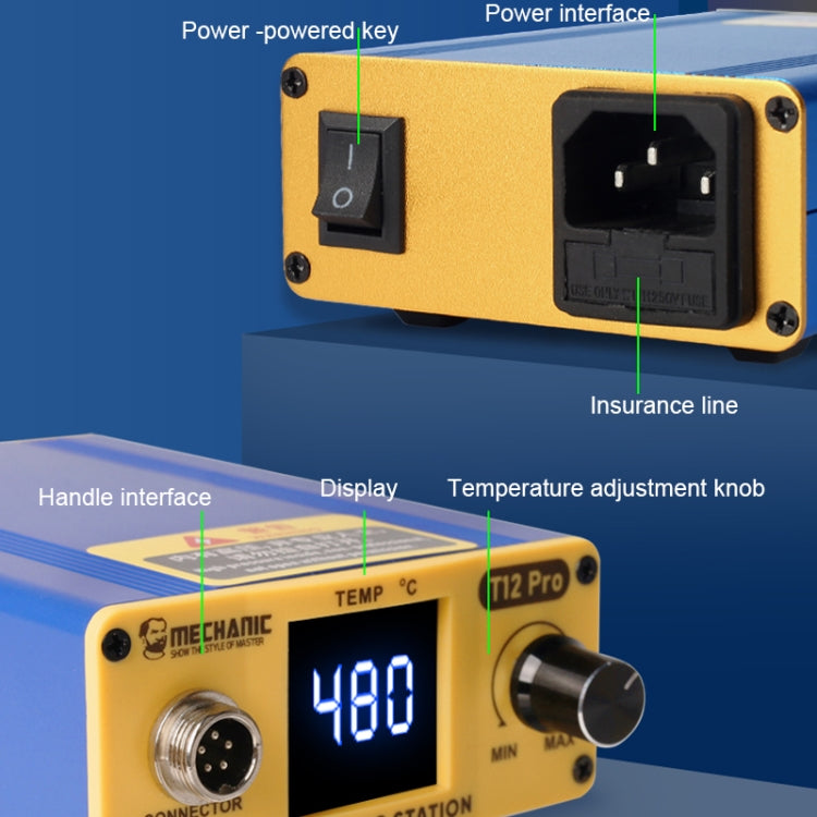 Mechanic T12 Pro Intelligent Anti-static Digital Heating Solder Station, US Plug - Soldering Iron Stand by MECHANIC | Online Shopping UK | buy2fix