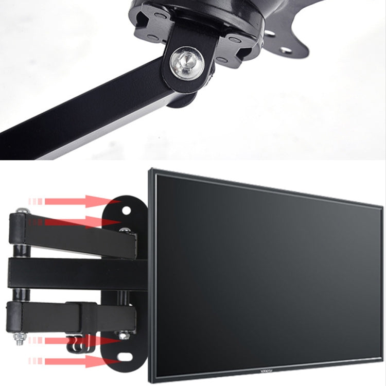 14-27 inch Universal Horizontal Vertical Screen Installable Rotatable Retractable Computer Monitor Three Arms Wall Mount Bracket - Consumer Electronics by buy2fix | Online Shopping UK | buy2fix