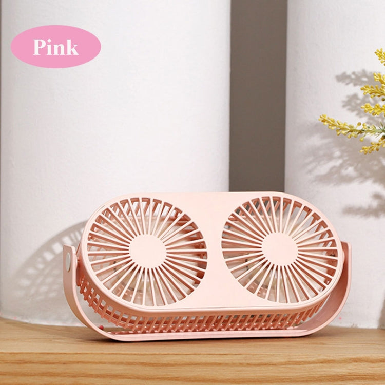 Small Bean Desktop Desktop Double Leaf Usb Mini Fan(Pink) - Consumer Electronics by buy2fix | Online Shopping UK | buy2fix