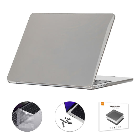 For MacBook Air 13.6 2022/2024 A2681 M2 / A3113 M3 EU Version ENKAY 3 in 1 Crystal Laptop Case with TPU Keyboard Film / Anti-dust Plugs (Grey) - MacBook Air Cases by ENKAY | Online Shopping UK | buy2fix