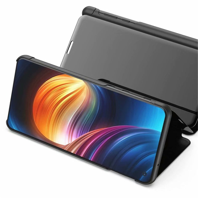 For Xiaomi Redmi Note 10 Pro Plated Mirror Horizontal Flip Leather Case with Holder(Black) - Xiaomi Accessories by buy2fix | Online Shopping UK | buy2fix