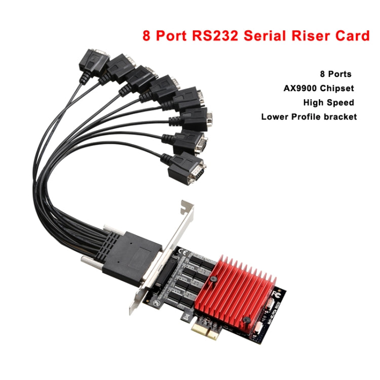 PCIE to DB9 RS232 Serial Port Expansion Card PCI-E Express Riser Card Converter - RS485 / RS232 Series by buy2fix | Online Shopping UK | buy2fix