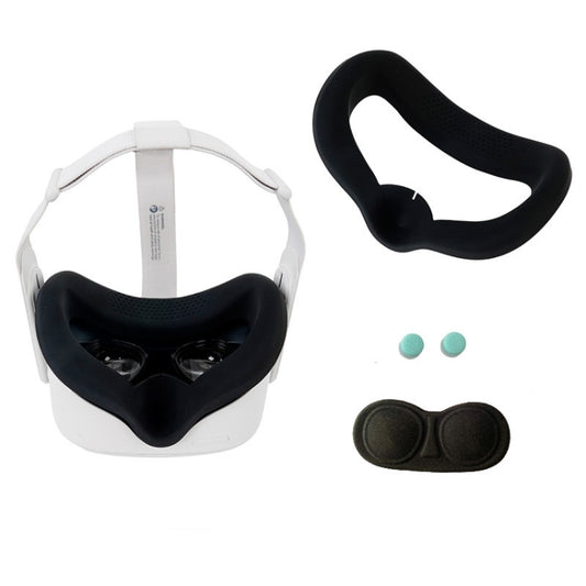 JD-391215 Suitable for Oculus Quest2 Generation VR Eye Mask Silicone Cover + Lens Cover Set(black) -  by buy2fix | Online Shopping UK | buy2fix