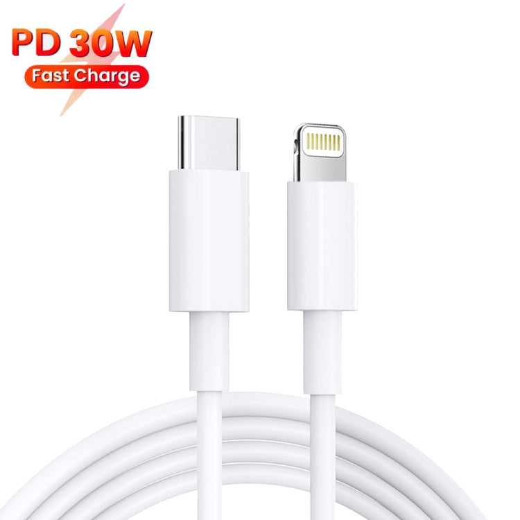 PD 35W Dual USB-C / Type-C Ports Charger with 2m Type-C to 8 Pin Data Cable, UK Plug - USB Charger by buy2fix | Online Shopping UK | buy2fix