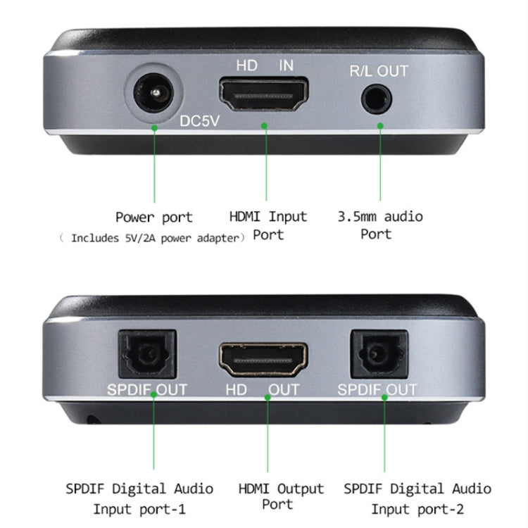 AYSA-11V21 8K/60Hz YbCr420 HDR10 Output 7.1 HDMI8K Audio Separator 2.1 Audio separator - Switch by buy2fix | Online Shopping UK | buy2fix