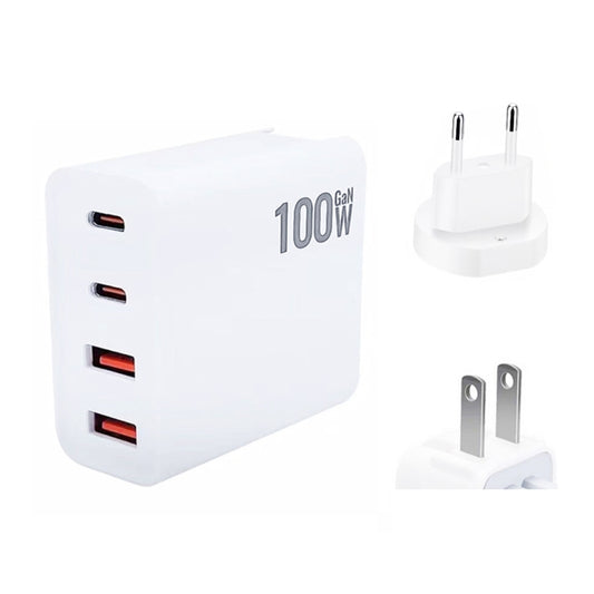 GaN 100W Dual USB + Dual USB-C/Type-C Multi Port Charger for Apple MacBook Series US / EU Plug - Cable & Adapter by buy2fix | Online Shopping UK | buy2fix